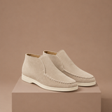 Men's Suede Ankle Loafers – Smart Casual Moc-Toe | Areleon
