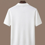 Men's Striped Knit Polo Shirt – Breathable Short Sleeve | Areleon