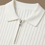 Men's Striped Knit Polo Shirt – Breathable Short Sleeve | Areleon