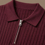 Men's Striped Knit Polo Shirt – Breathable Short Sleeve | Areleon