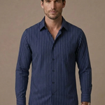 Men's Cotton Striped Shirt – Classic Button-Up | Areleon
