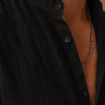 Men's Grandad Collar Linen Shirt – Relaxed Casual Fit | Areleon