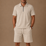 Men's Matching Polo & Shorts Set – Summer Ribbed | Areleon