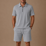 Men's Matching Polo & Shorts Set – Summer Ribbed | Areleon
