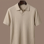 Men's Ribbed Knit Polo Shirt – Lightweight Summer Casual | Areleon