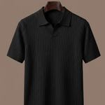 Men's Ribbed Knit Polo Shirt – Lightweight Summer Casual | Areleon