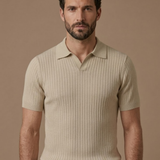 Men's Ribbed Knit Polo Shirt – Lightweight Summer Casual | Areleon