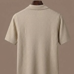Men's Ribbed Knit Polo Shirt – Lightweight Summer Casual | Areleon