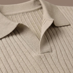 Men's Ribbed Knit Polo Shirt – Lightweight Summer Casual | Areleon