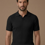 Men's Ribbed Knit Polo Shirt – Lightweight Summer Casual | Areleon