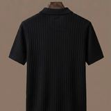 Men's Ribbed Knit Polo Shirt – Lightweight Summer Casual | Areleon