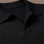 Men's Ribbed Knit Polo Shirt – Lightweight Summer Casual | Areleon