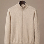 Men's Zip Cardigan – Stand Collar Stretch Knit Casual | Areleon