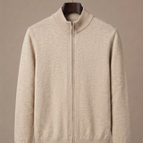 Men's Zip Cardigan – Stand Collar Stretch Knit Casual | Areleon