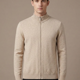 Men's Zip Cardigan – Stand Collar Stretch Knit Casual | Areleon
