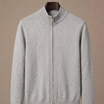 Men's Zip Cardigan – Stand Collar Stretch Knit Casual | Areleon