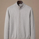 Men's Zip Cardigan – Stand Collar Stretch Knit Casual | Areleon