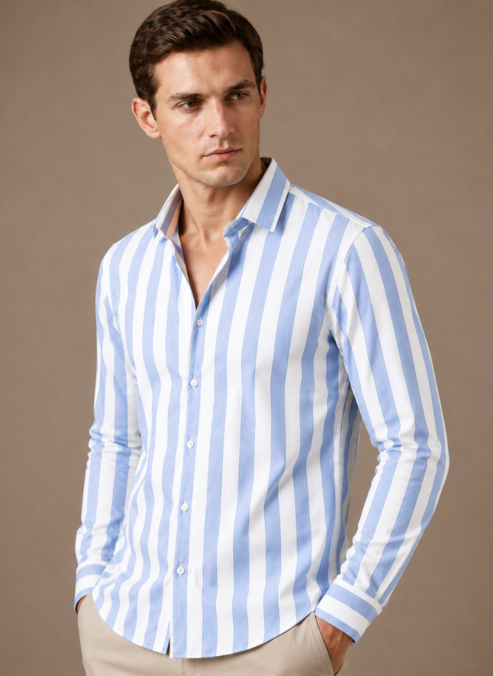 Men's Striped Button-Down Shirt – Summer Smart Casual | Areleon