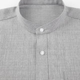 Long Sleeve Textured Stand Collar Shirt