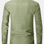 Long Sleeve Textured Stand Collar Shirt