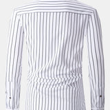 Long Sleeve Stripe Pocket Button Up Shirt