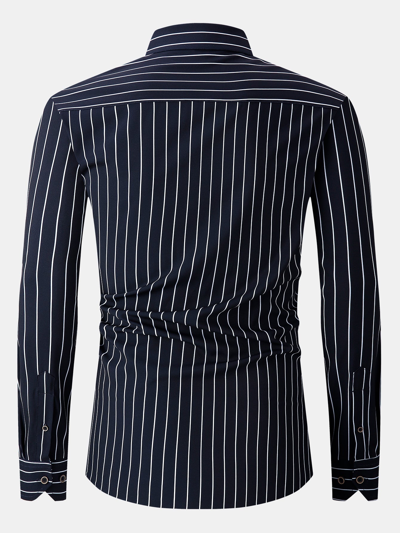 Long Sleeve Stripe Pocket Button Up Shirt