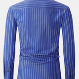Long Sleeve Stripe Pocket Button Up Shirt