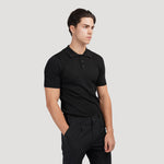 TEXTURED COTTON POLO FOR MEN