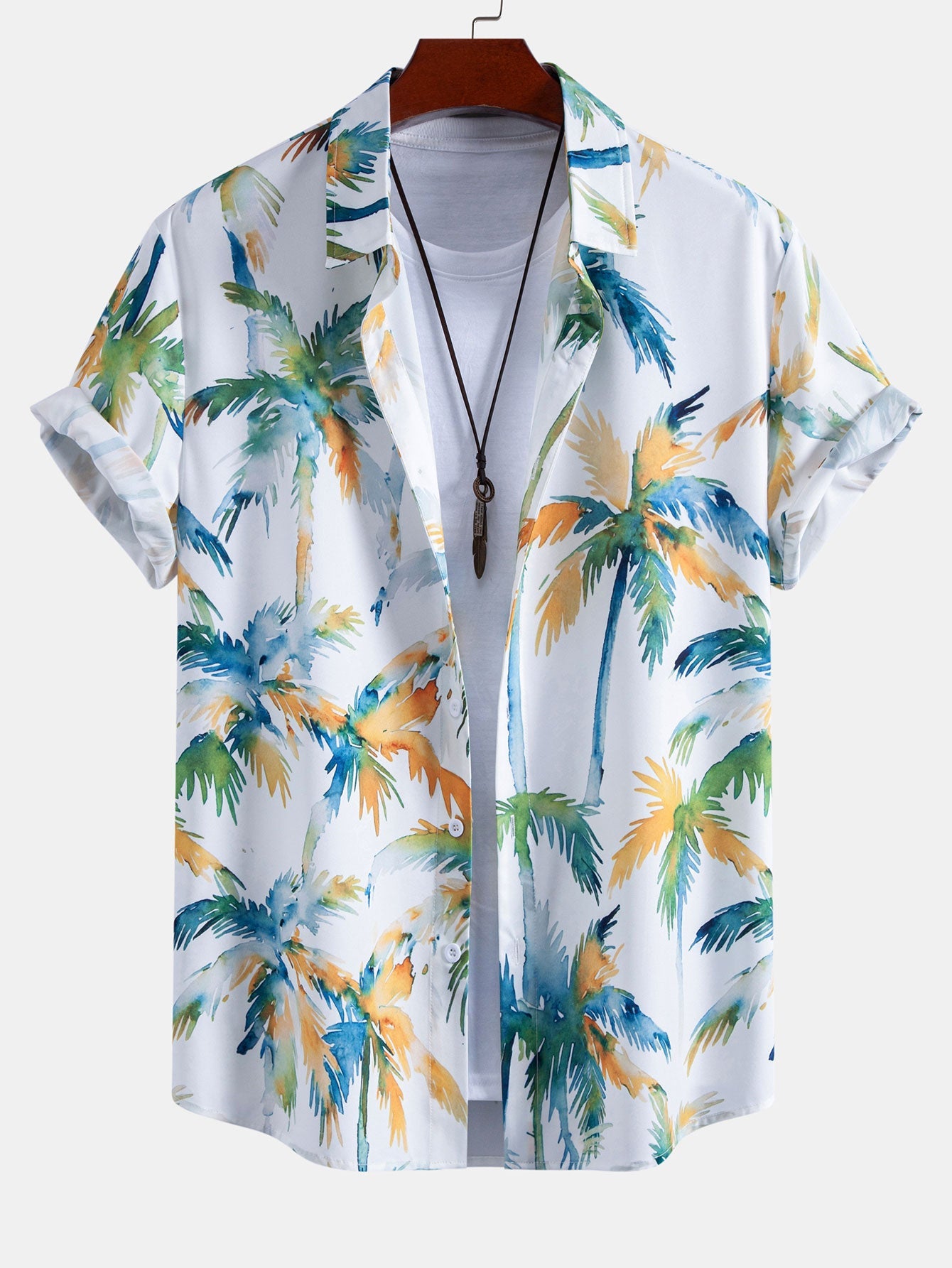 Watercolor Palm Tree Print Shirt