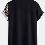 Leopard Print Patchwork Button Up Shirt