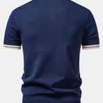 Contrast Trim Zipper Knit Polo & Slim Fit Tapered Trousers Set
