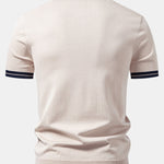 Contrast Trim Zipper Knit Polo & Slim Fit Tapered Trousers Set