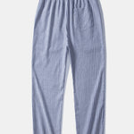 Stripe Linen Shirt & Linen Stripe Straight Leg Pants Set