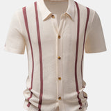 Stripe Crochet Button Up Shirt