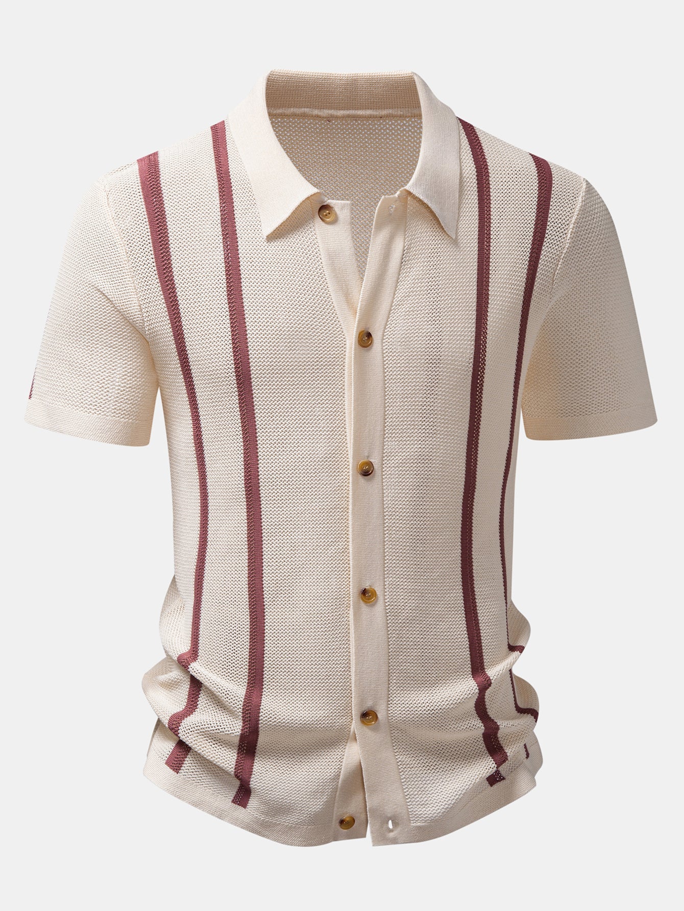 Stripe Crochet Button Up Shirt