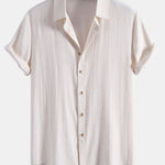 Linen Rayon Blend Shirt & Drawstring 7" Shorts Set