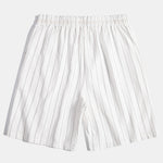 Linen Striped Shirt & Drawstring Shorts Set