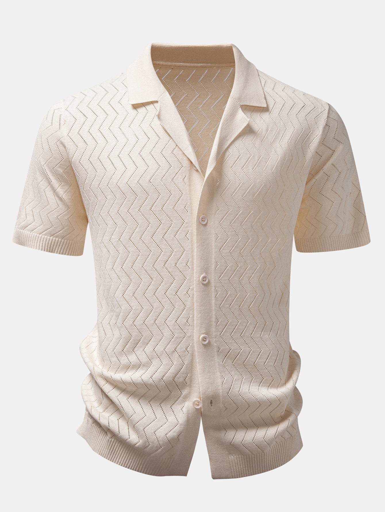 Zig Zag Open Knit Shirt