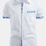 Contrast Floral Print Linen Shirt