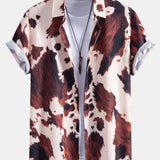Cow Print Shirt & Swim Shorts Set