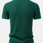 Twisted Jacquard Knit Shirt & Slim Fit Tapered Trousers Set