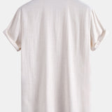 Linen Rayon Blend Button Up Shirt