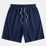 Linen Striped Shirt & Drawstring Shorts Set