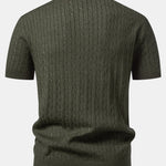 Twisted Jacquard Knit Polo & Slim Fit Tapered Trousers Set