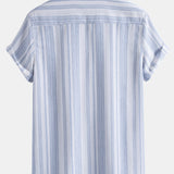 Stripe Linen Shirt & Straight Leg Linen Pants Set