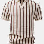 Waffle Stripe Johnny Collar Polo & Slim Fit Tapered Trousers Set