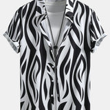 Abstract Print Button Up Shirt