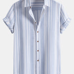 Stripe Linen Shirt & Straight Leg Linen Pants Set