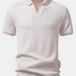Twist Jacquard V Neck Polo & Slim Fit Tapered Trousers Set