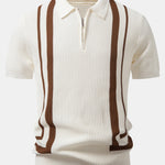 Contrast Zipper Polo & Slim Fit Tapered Trousers Set
